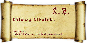 Kálóczy Nikolett névjegykártya