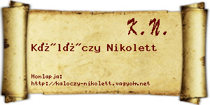 Kálóczy Nikolett névjegykártya