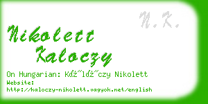 nikolett kaloczy business card